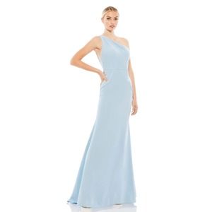 IEENA FOR MAC DUGGAL 26266 One Shoulder Jersey Mermaid Gown Rose Pink Zip 4 NEW